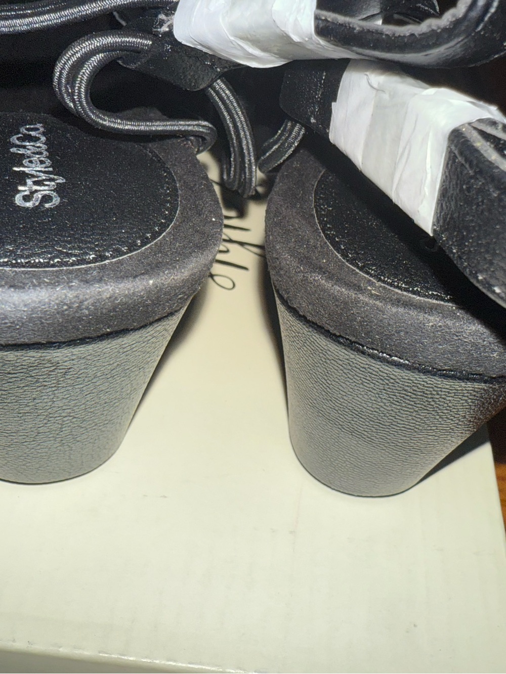 Style & Co Women's Mulan Wedge Heel Sandals Black Women 9 - Picture 7 of 9
